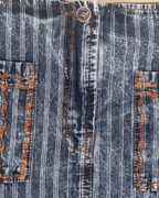 Vintage Striped Denim Graphic Skirt w/ front pockets - Funkify