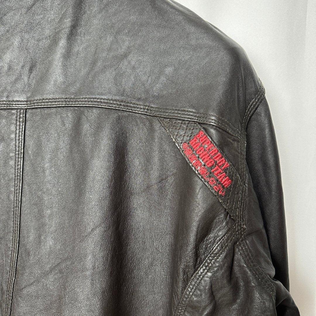 Vintage SuperDry Brown Genuine Leather Jacket Large - Funkify