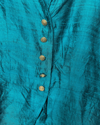 Vintage Teal Peplum Blouse - Women's Medium - Funkify
