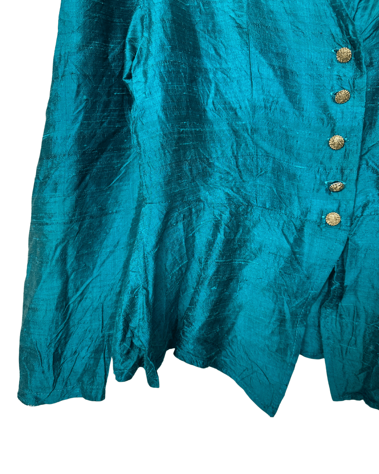 Vintage Teal Peplum Blouse - Women's Medium - Funkify