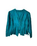 Vintage Teal Peplum Blouse - Women's Medium - Funkify