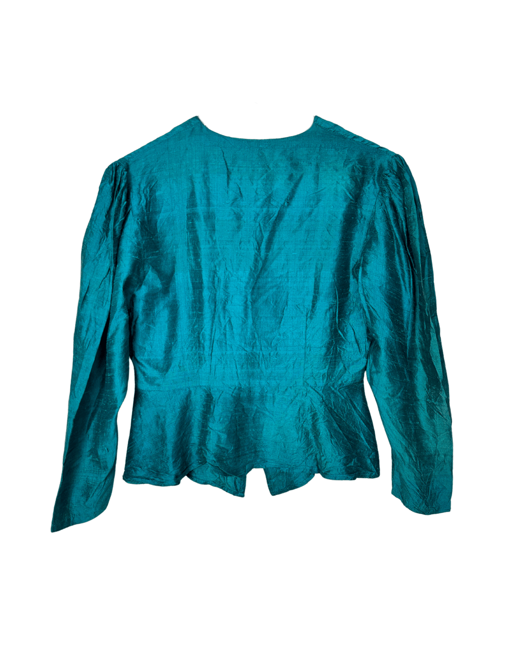 Vintage Teal Peplum Blouse - Women's Medium - Funkify