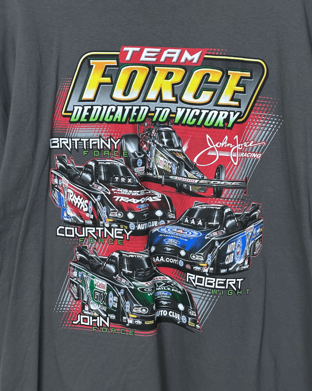 Vintage Team Force NHRA Drag Racing T-Shirt 2XL - Funkify