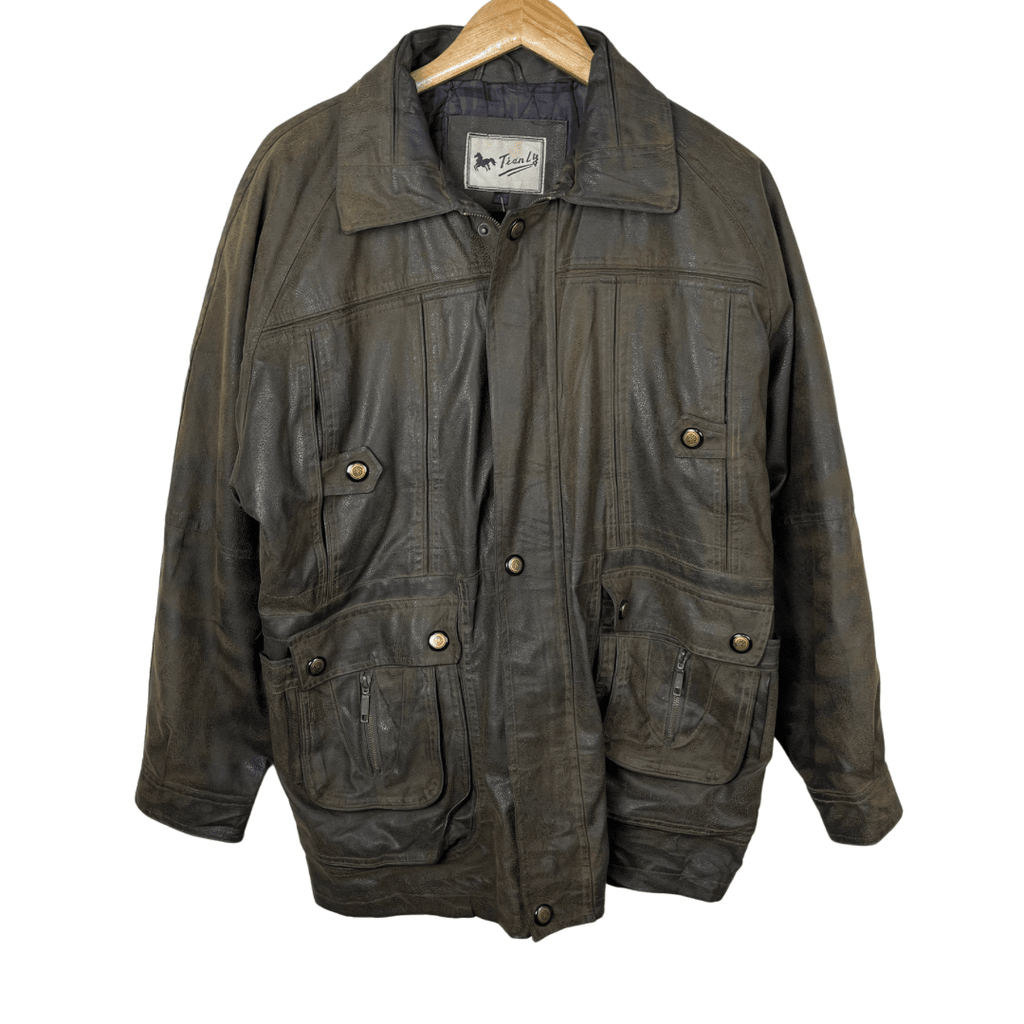 Vintage Tianly Genuine Leather Jacket XL - Funkify