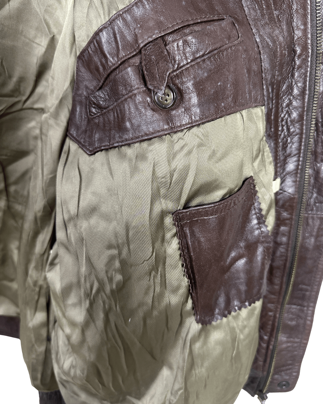 Vintage Tinos Piel Brown Genuine Leather Jacket XL - Funkify