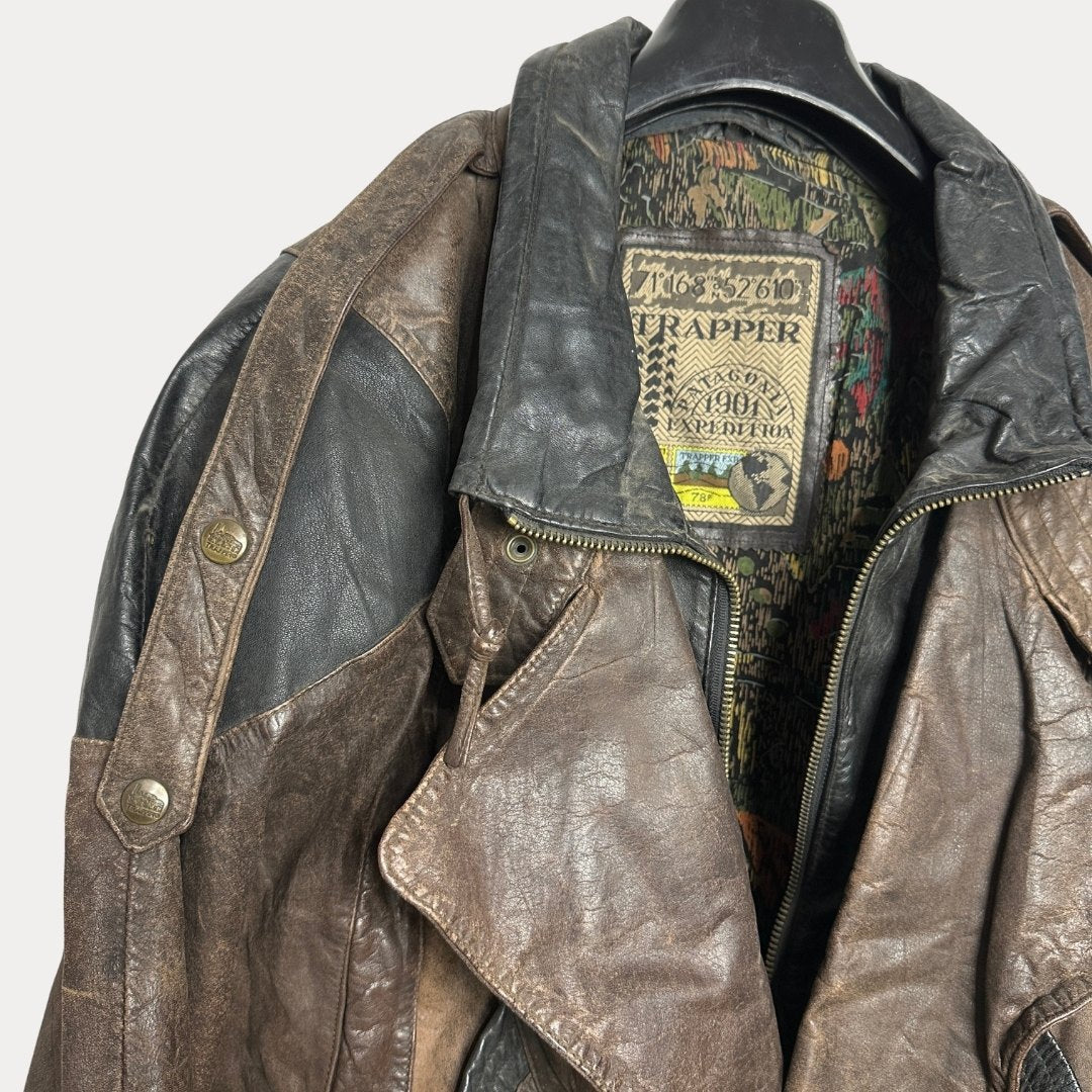 Vintage Trapper Genuine Leather Jacket XL - Funkify