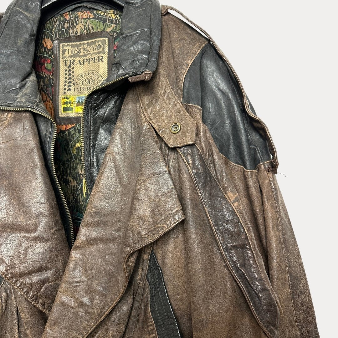 Vintage Trapper Genuine Leather Jacket XL - Funkify