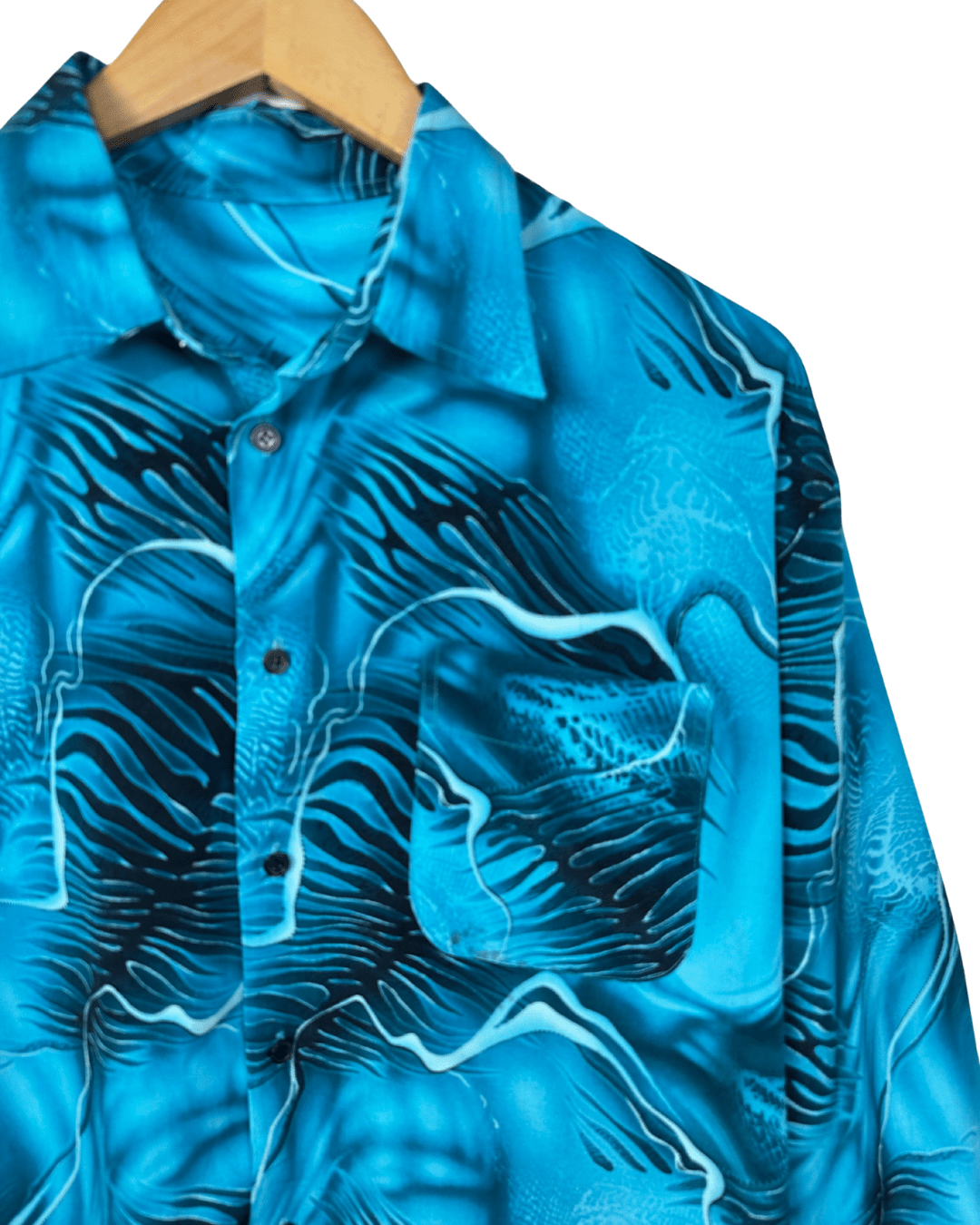 Vintage Turquoise Long Sleeve Shirt XL - Funkify