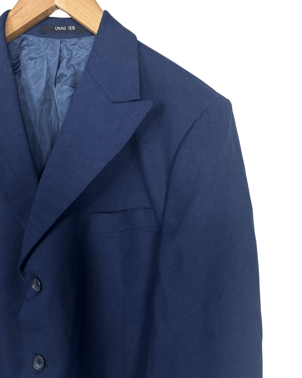 Vintage UNAG 1976 Navy Blue Blazer - Virgin Wool Blend - Funkify