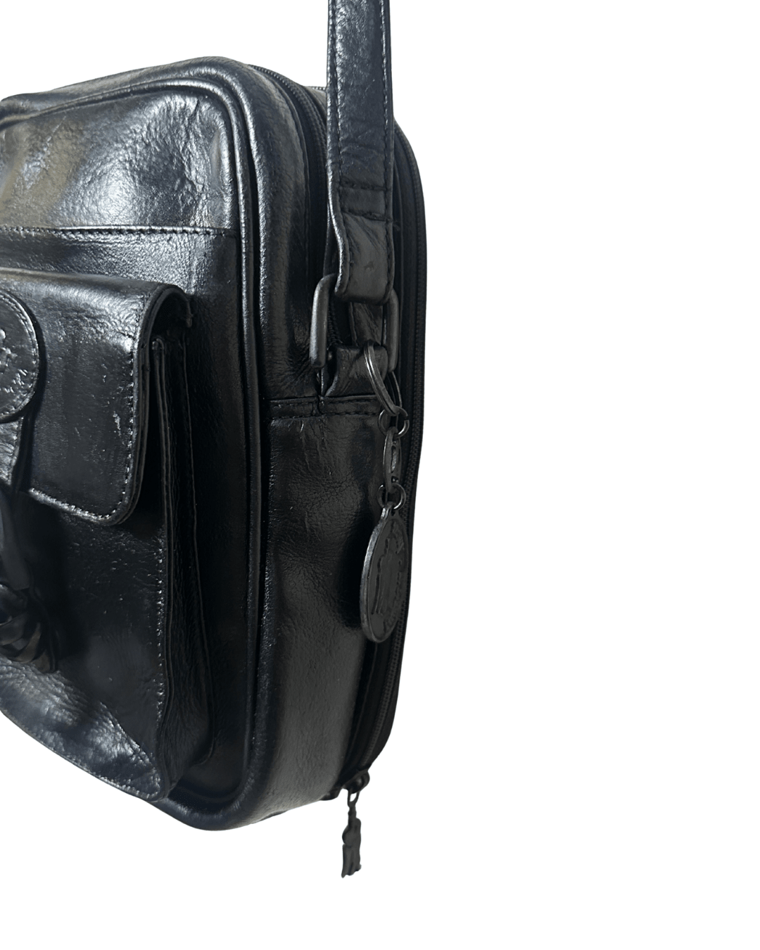 Vintage Unisex American Angel Genuine Leather Crossbody Bag - Funkify