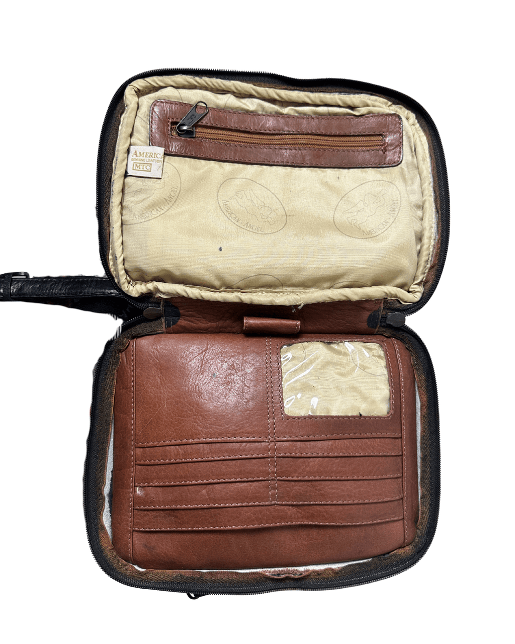 Vintage Unisex American Angel Genuine Leather Crossbody Bag - Funkify