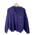 Vintage V - neck Purple Sweater XL - Funkify