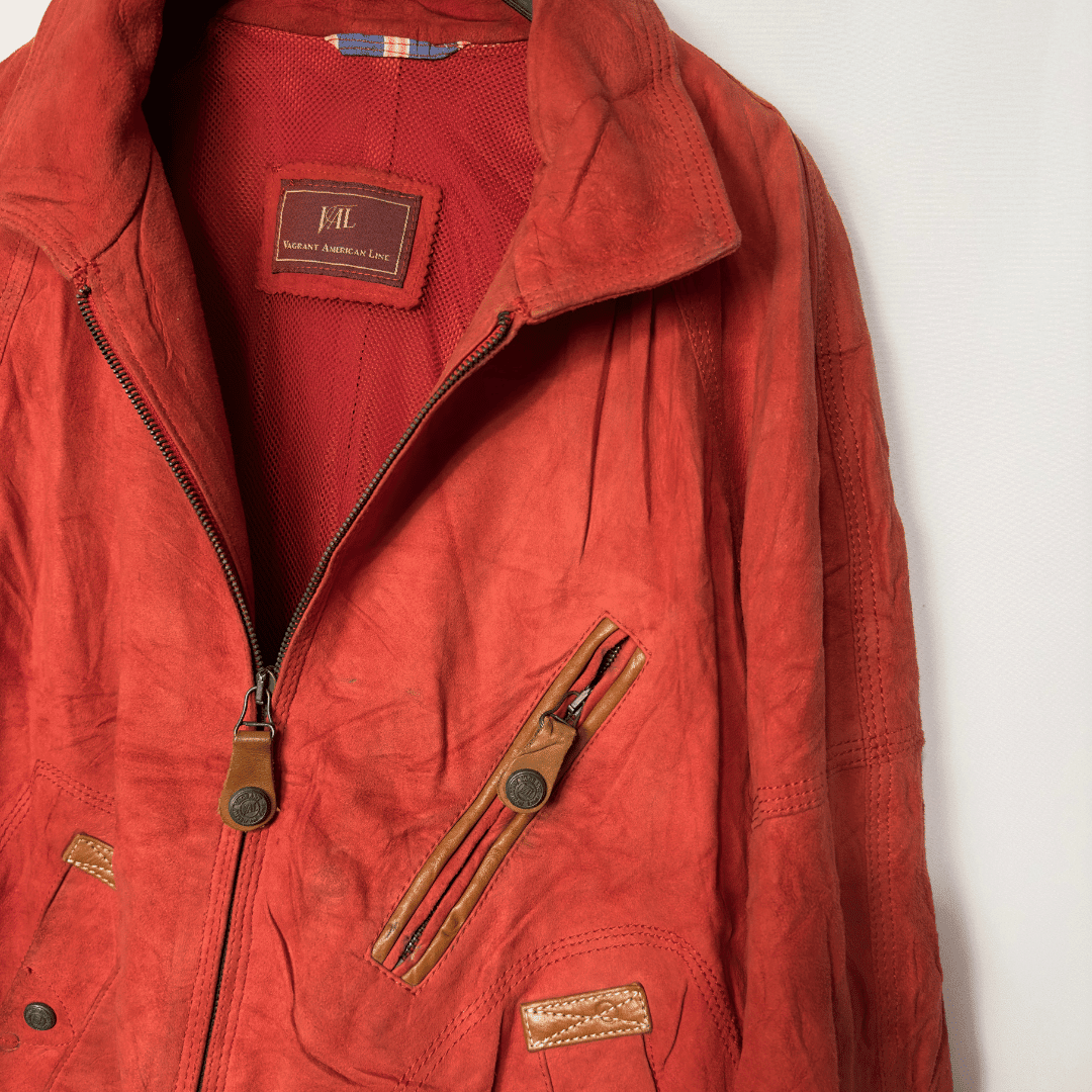 Vintage VAL Genuine Leather Jacket Made in Italy Large - Funkify