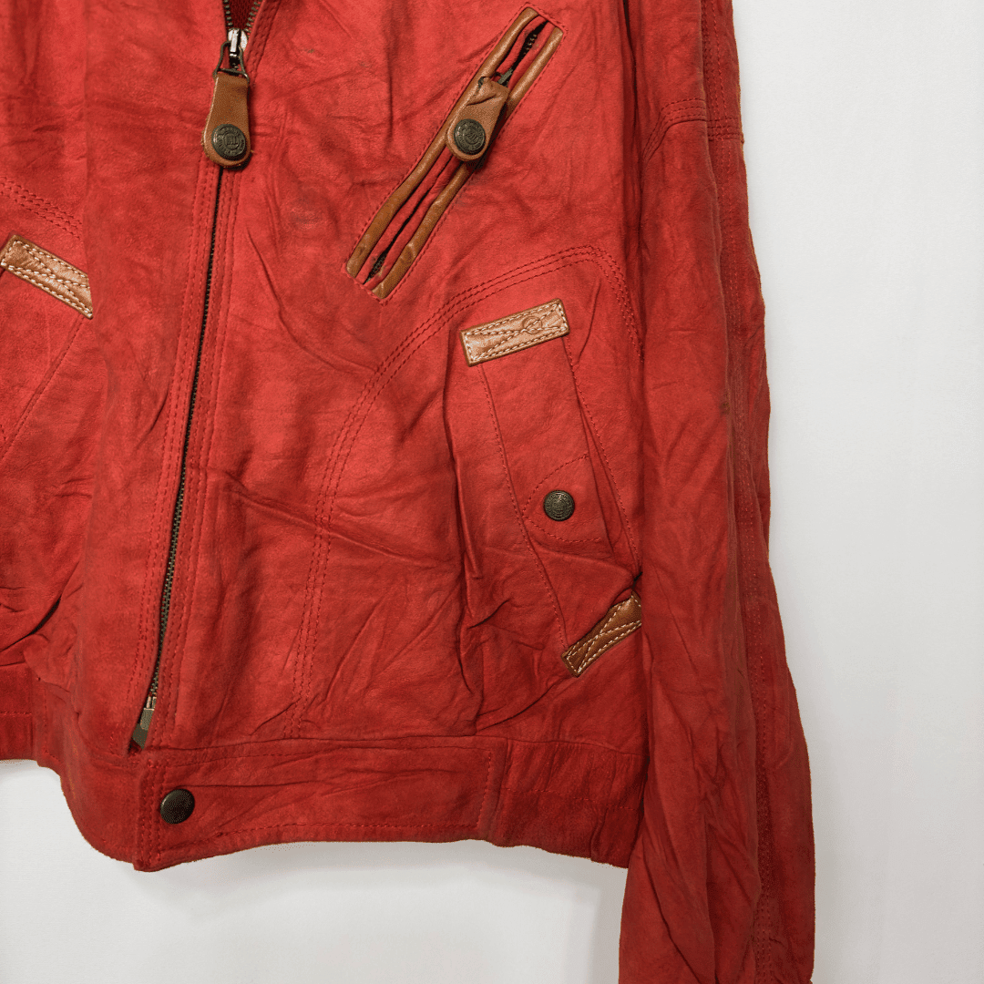 Vintage VAL Genuine Leather Jacket Made in Italy Large - Funkify