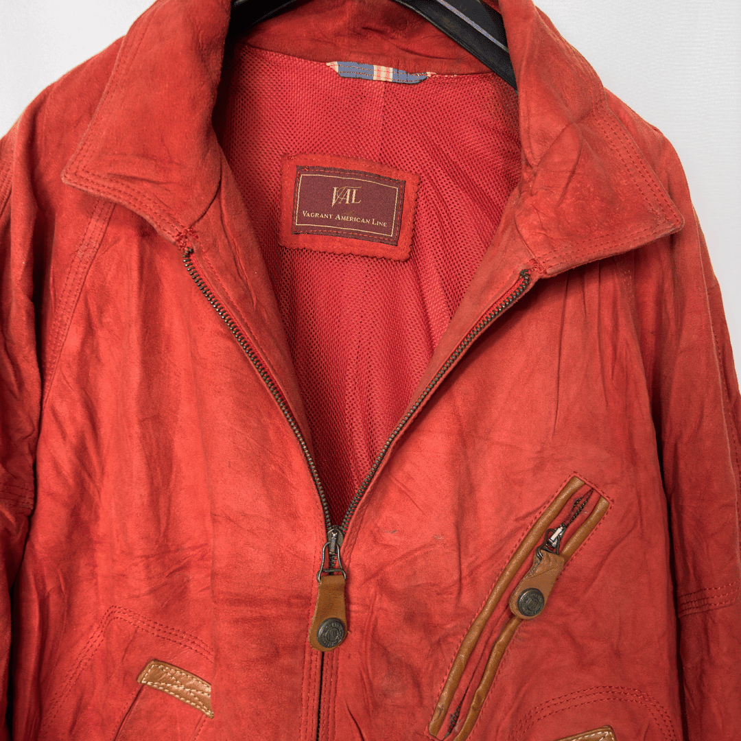 Vintage VAL Genuine Leather Jacket Made in Italy Large - Funkify
