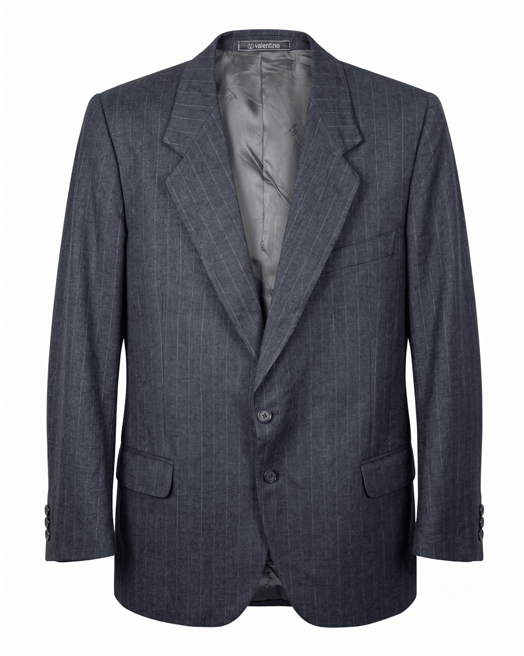Vintage Valentino Uomo Pinstripe Pure Virgin Wool Blazer - Funkify
