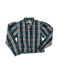Vintage Verna Spence Plaid Puff Sleeve Cropped Fit Shirt - Funkify