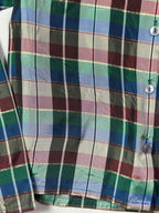 Vintage Verna Spence Plaid Puff Sleeve Cropped Fit Shirt - Funkify