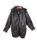 Vintage Whisper Genuine Leather Jacket with Removable Hood XL - Funkify