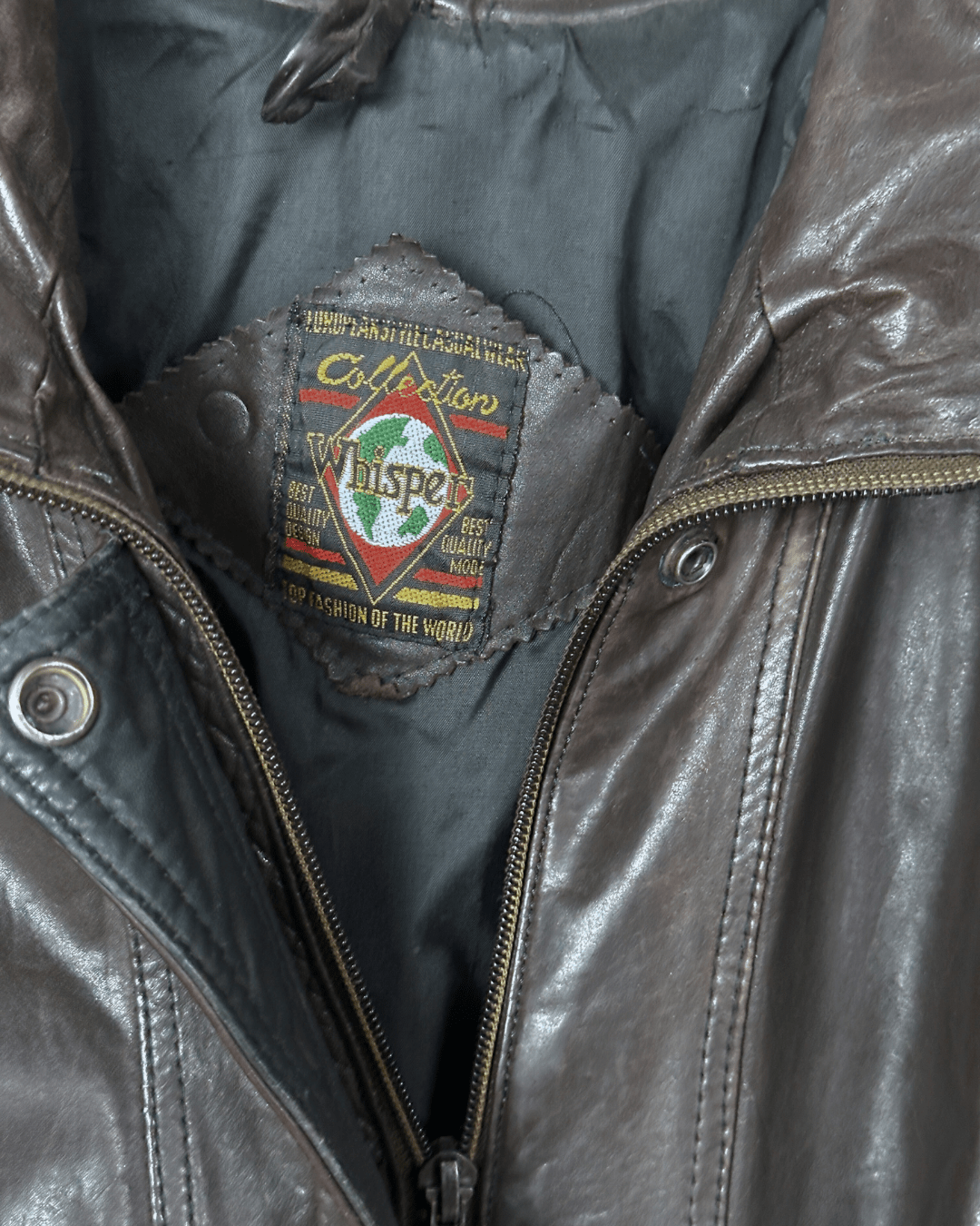 Vintage Whisper Genuine Leather Jacket with Removable Hood XL - Funkify
