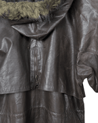 Vintage Whisper Genuine Leather Jacket with Removable Hood XL - Funkify