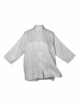 Vintage White Satin Chinese Button Shirt Large - Funkify