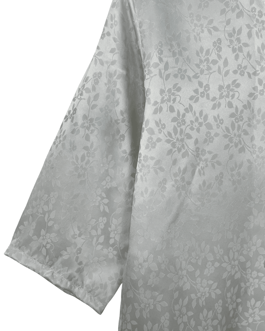 Vintage White Satin Chinese Button Shirt Large - Funkify