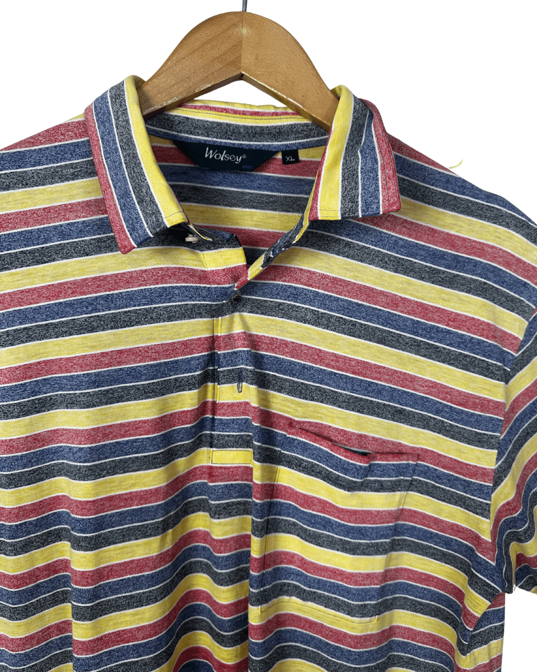 Vintage Wolsey Striped Polo Shirt XL - Funkify