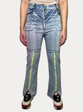 Vintage women's jeans with embroidery detailing, size small