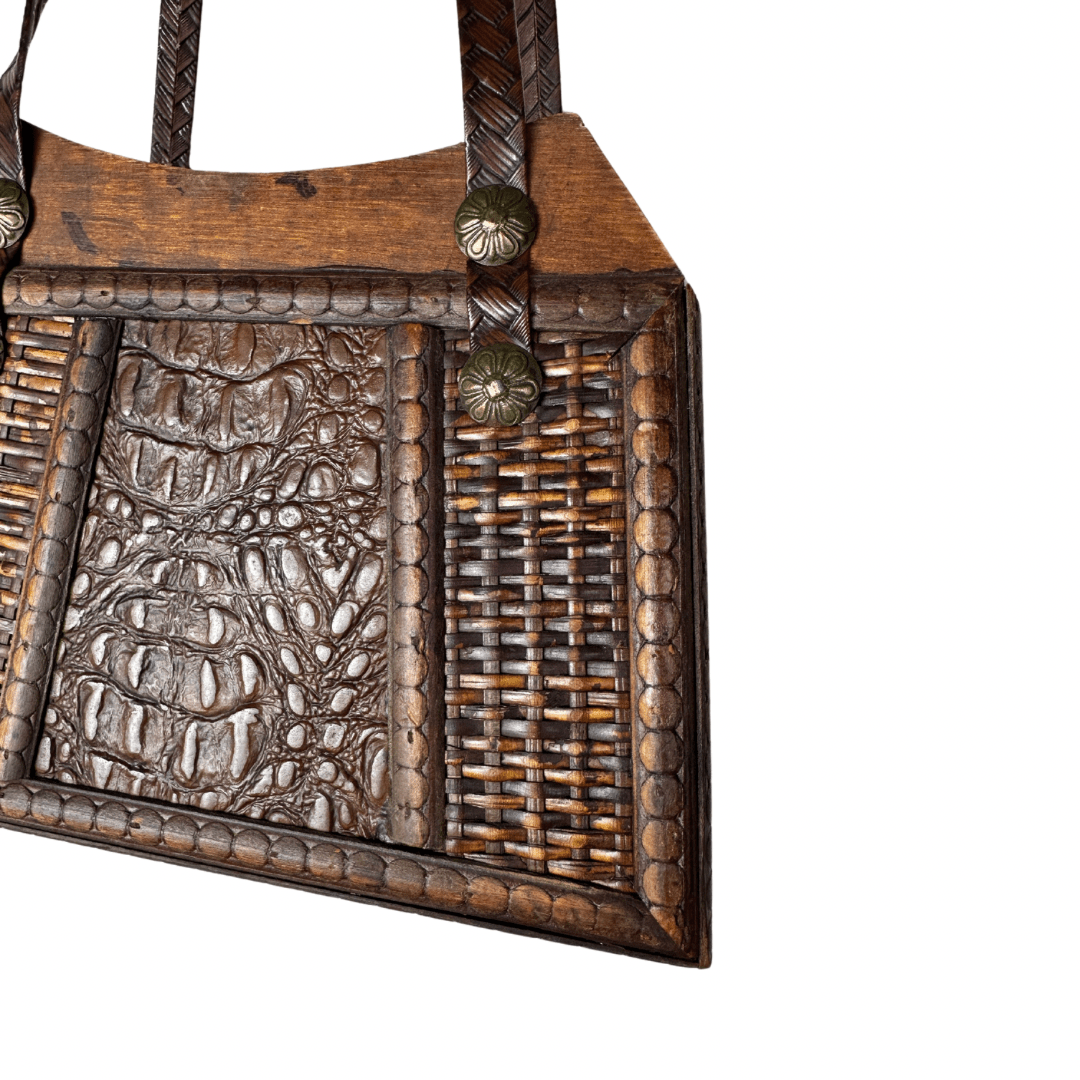 Vintage Wooden Shoulder Bag - Funkify