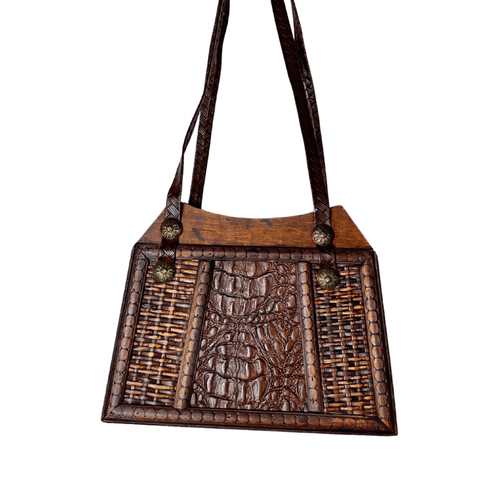 Vintage Wooden Shoulder Bag - Funkify