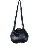 Vintage Y2K Arnold Palmer Genuine Leather Shoulder Bag w/ Brass Chain Details - Funkify