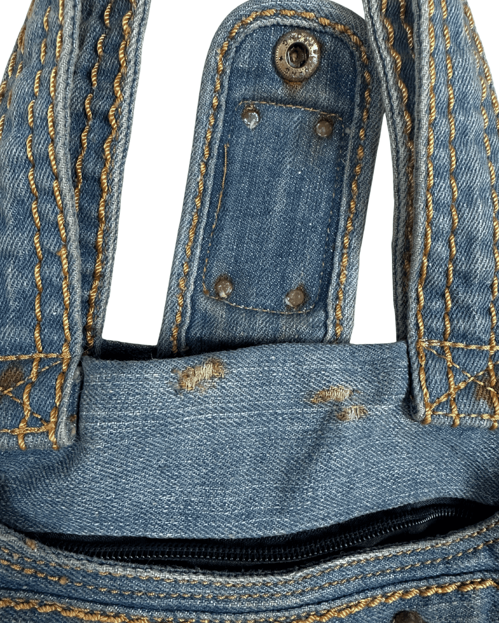 Vintage Y2K Diesel Nation Distressed Denim Bag - Funkify