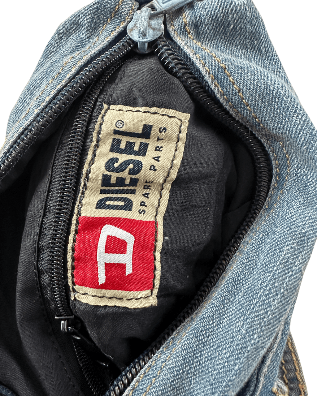 Vintage Y2K Diesel Nation Distressed Denim Bag - Funkify