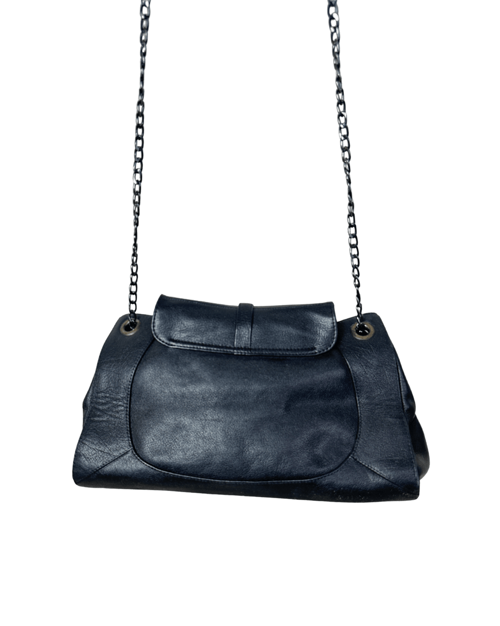 Vintage Y2K Genuine Leather Shoulder Bag with Adjustable Double Chain Strap - Funkify