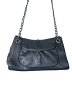 Vintage Y2K Genuine Leather Shoulder Bag with Adjustable Double Chain Strap - Funkify