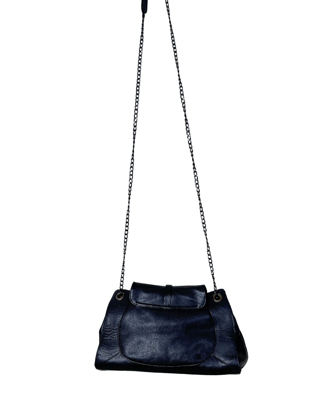 Vintage Y2K Genuine Leather Shoulder Bag with Adjustable Double Chain Strap - Funkify