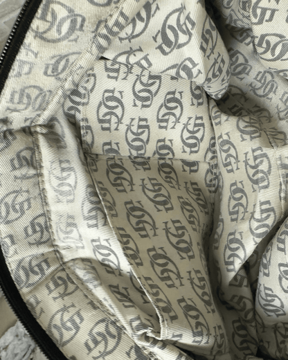 Vintage Y2K Guess Black Embossed Leather Shoulder Bag - Funkify