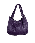Vintage Y2K Purple Braided Handle Slouch Bag - Funkify