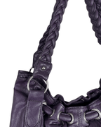 Vintage Y2K Purple Braided Handle Slouch Bag - Funkify