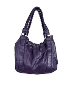 Vintage Y2K Purple Braided Handle Slouch Bag - Funkify