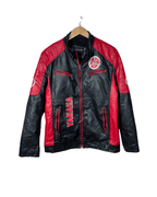 Vintage Yamaha Fleece - Lined Racing Biker Leather Jacket Large - Funkify