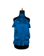 Voice Halter Neck Ruffled Blouse Small - Funkify