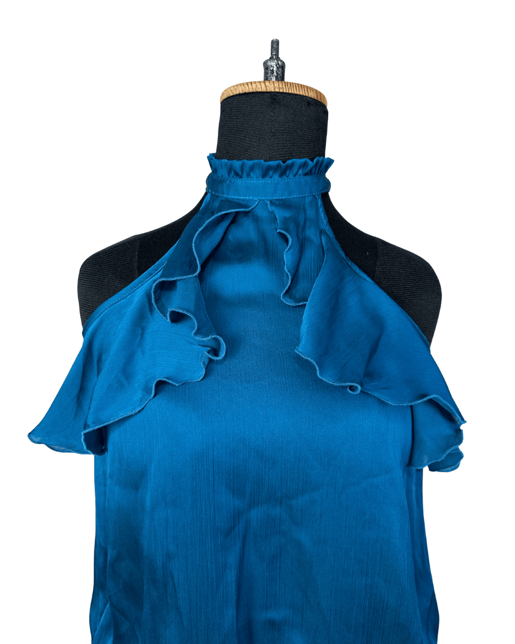 Voice Halter Neck Ruffled Blouse Small - Funkify