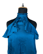 Voice Halter Neck Ruffled Blouse Small - Funkify
