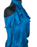 Voice Halter Neck Ruffled Blouse Small - Funkify