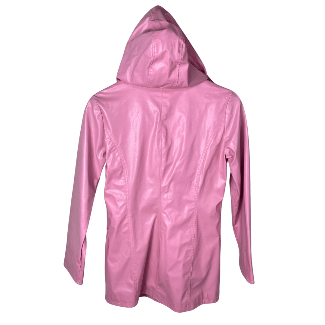 Voice Pink PU Leather Women’s Coat Medium - Funkify
