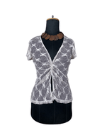 Wallis Lace Twist Front Sheer Blouse - Funkify