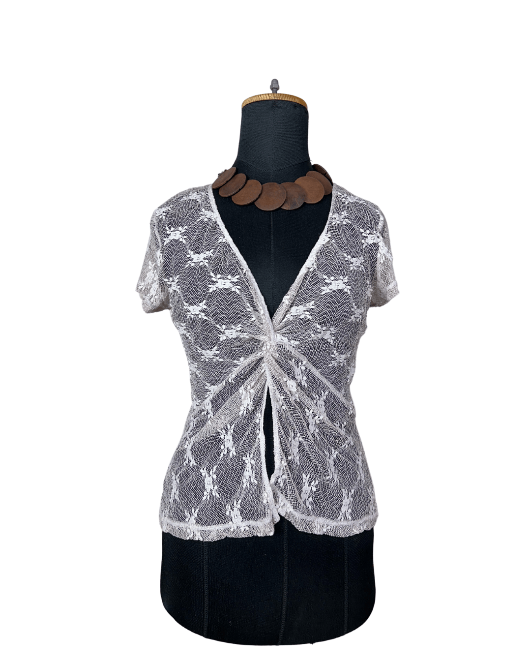 Wallis Lace Twist Front Sheer Blouse - Funkify