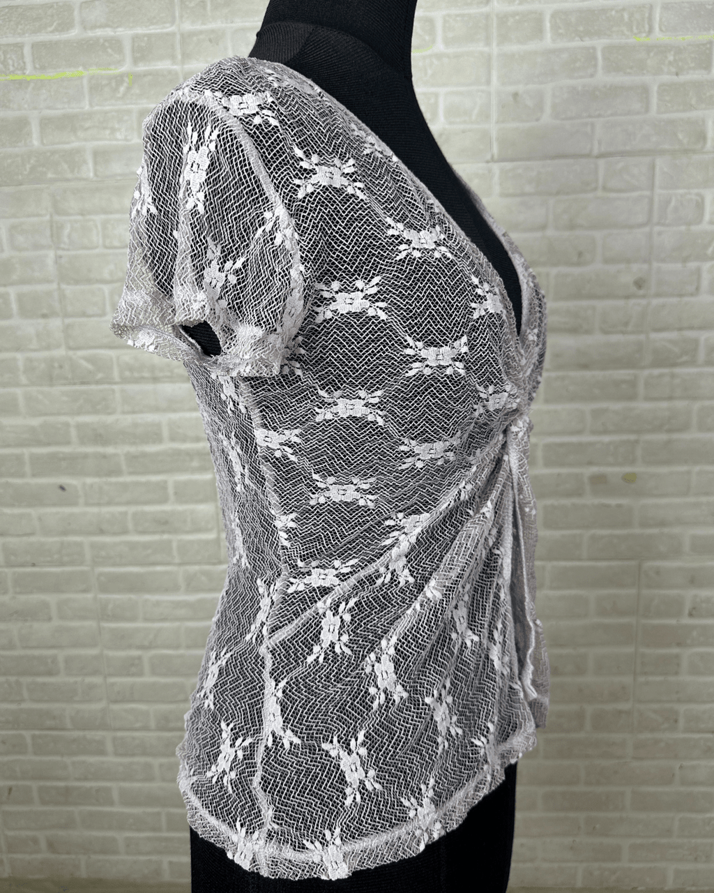 Wallis Lace Twist Front Sheer Blouse - Funkify